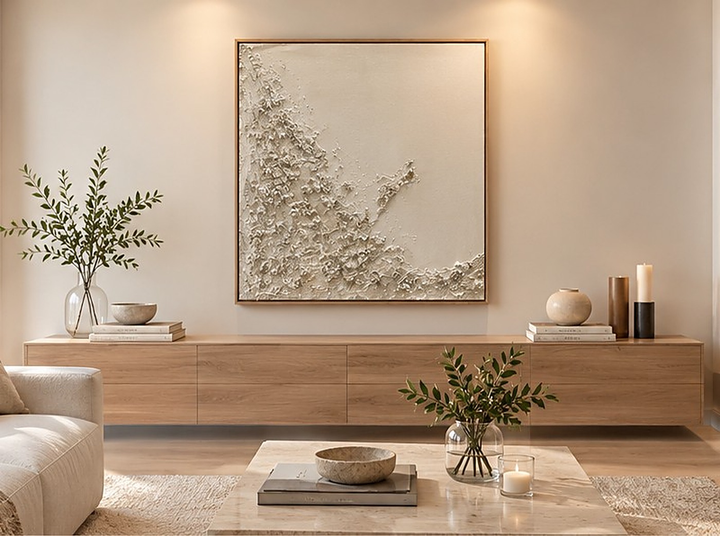 Obra Cala Blanca en un living