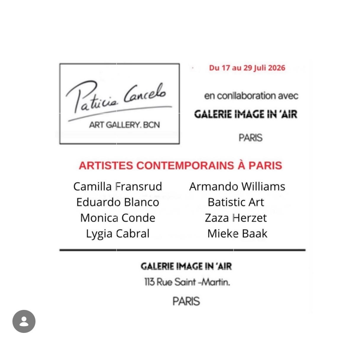 Flyer de Artistes contemporains à Paris