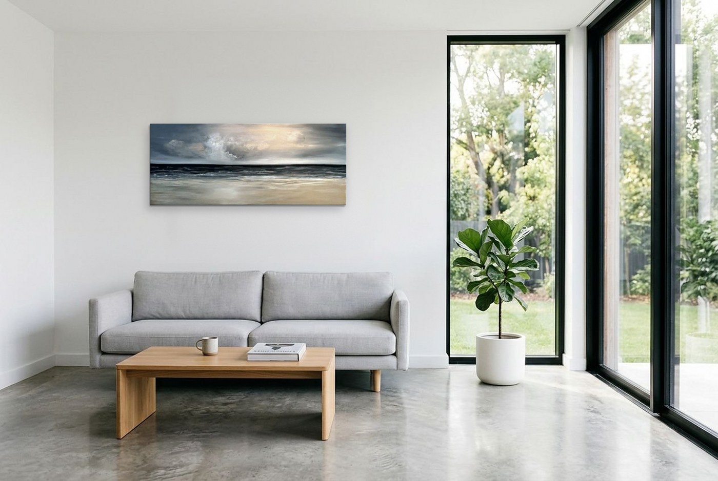 Obra Mares en un living luminoso