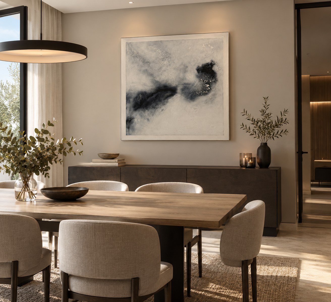 Obra Blue Soul en un comedor
